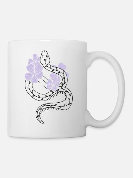 Snake Flower Snake Tattoo Bstyled Mode décontractée - Mug blanc - blanc