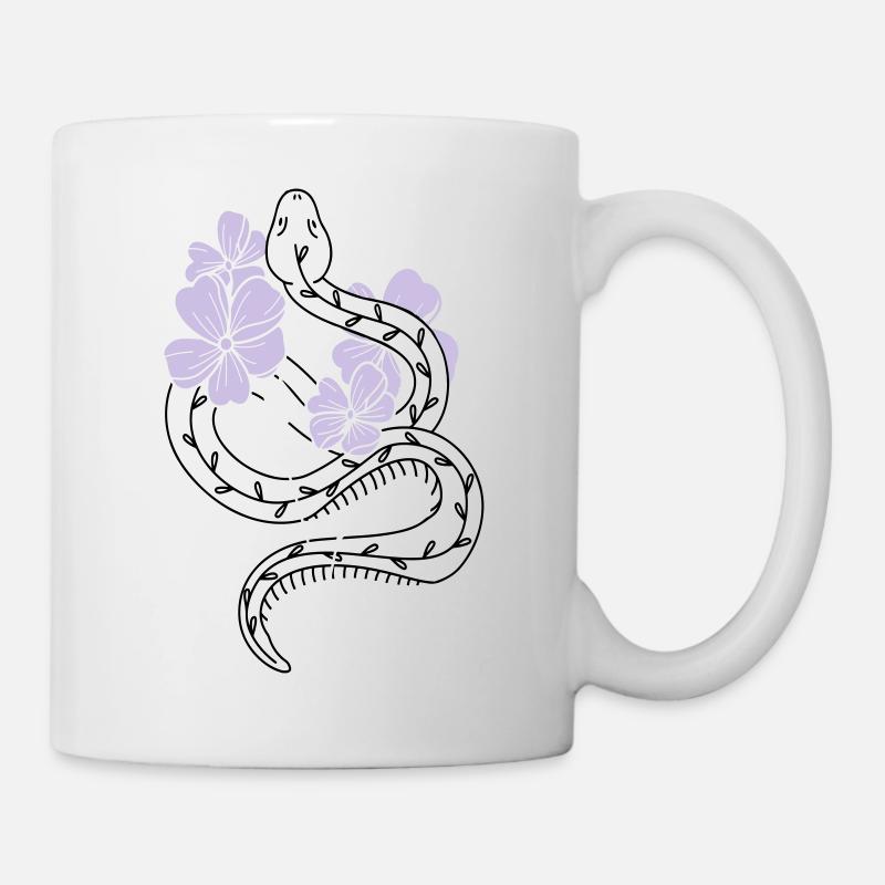 Snake Flower Snake Tattoo Bstyled Mode décontractée - Mug blanc - blanc