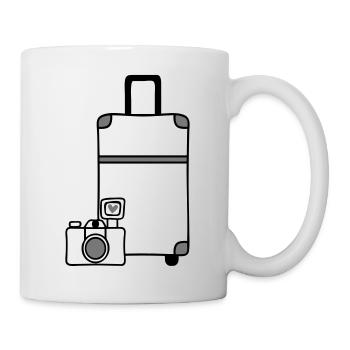 Caméra valise voyage amour - Mug blanc - blanc - Droite