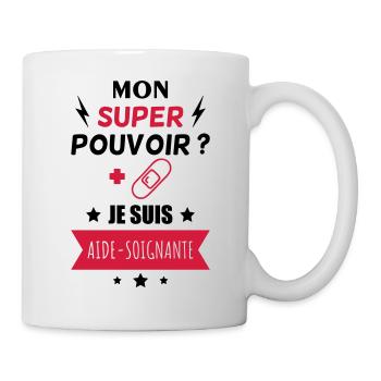 super pouvoir aide-soignante,cadeau aide soignante - Mug blanc - blanc - Droite