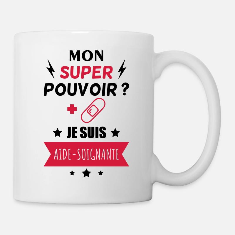 super pouvoir aide-soignante,cadeau aide soignante - Mug blanc - blanc