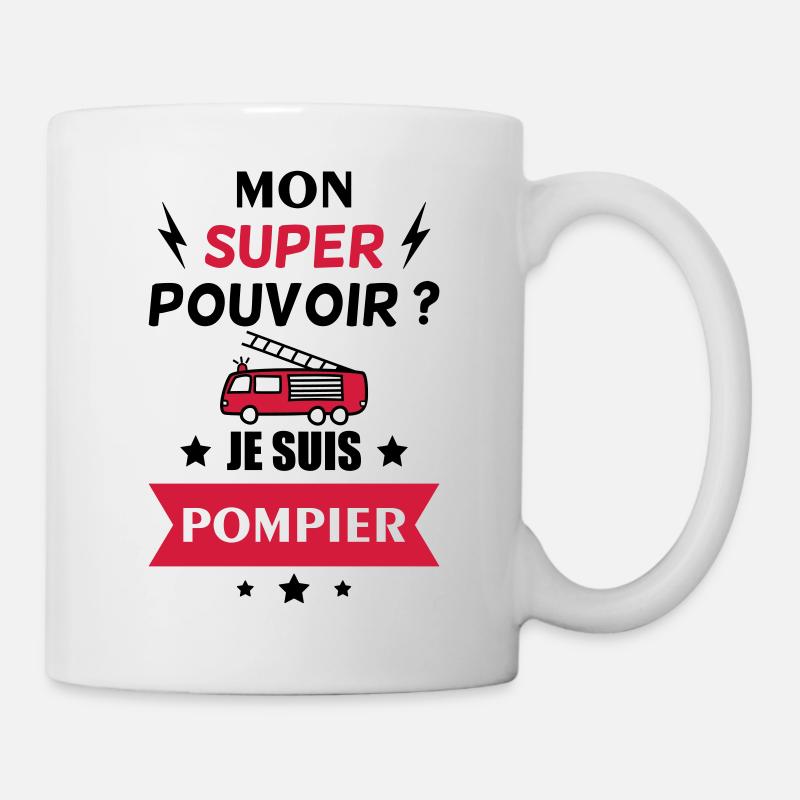 super pouvoir pompier,cadeau pompier - Mug blanc - blanc