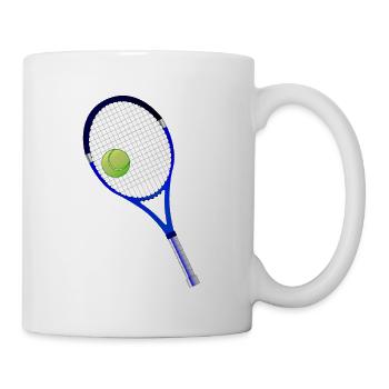 Tennisschläger und Ball - Tasse - Weiß - Rechts