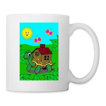 PHIDE turtle house child sticker - Mug - white - Right