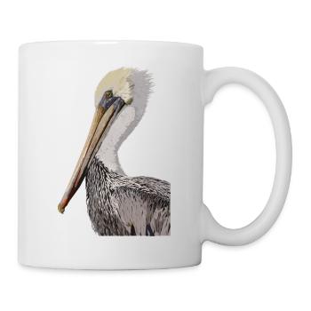 Brauner Pelikan - Tasse - Weiß - Rechts