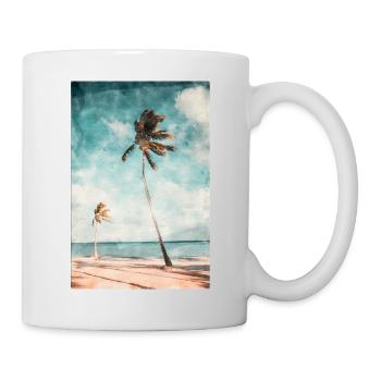 Wunderschöner Traum Strand in Aquarell gemalt - Tasse - Weiß - Rechts