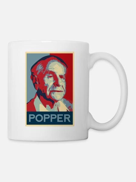 Karl Popper Shirt - Tasse - Weiß
