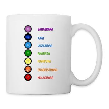 The 7 yoga spirituality chakras - Mug - white - Right