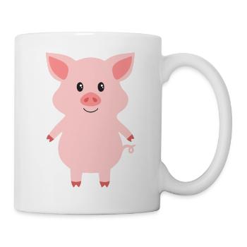 Schwein - Tasse - Weiß - Rechts