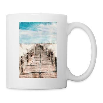 Poster Strand - Tasse - Weiß - Rechts
