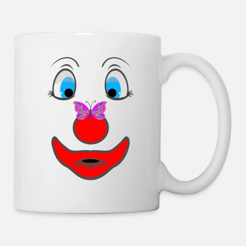 BD clown avec papillon - Mug blanc - blanc