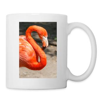 Flamingo (in german Flamingo) Phoenicopteridae - Tasse - Weiß - Rechts