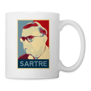 Jean-Paul Sartre Shirt - Tasse - Weiß - Rechts