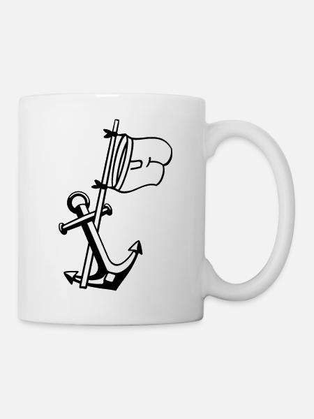 CAPITAINE VOILE VOILE BATEAU ANCRAGE NUDISTE - Mug blanc - blanc