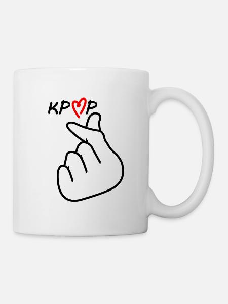 J'adore la K-Pop "Finger Heart" - Mug blanc - blanc