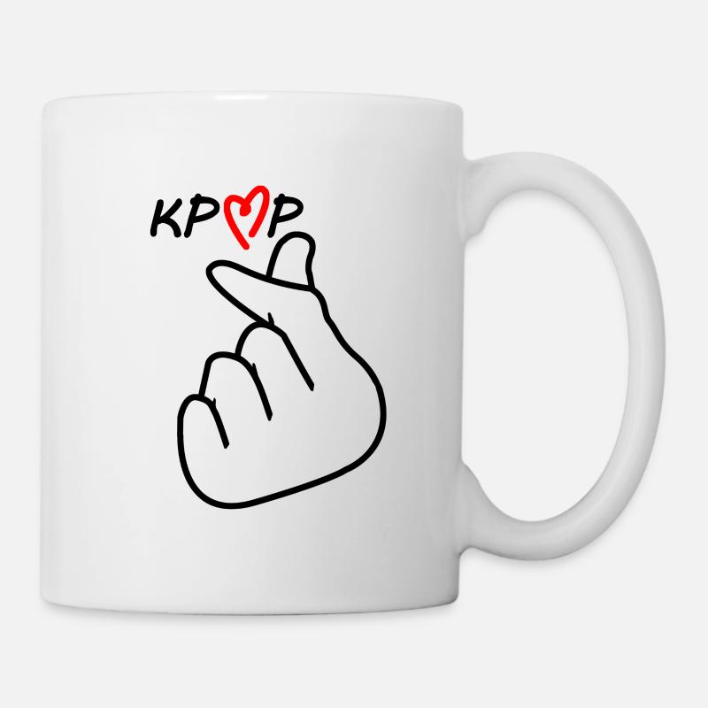 Ich Liebe K-Pop "Finger Heart" - Tasse - Weiß