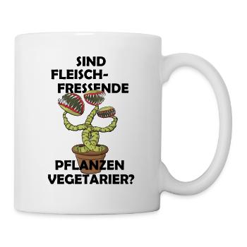 Sind fleischfressende Pflanzen Vegetarier? - Tasse - Weiß - Rechts
