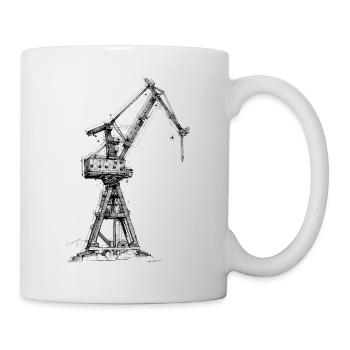 Dessin de grue portuaire - Mug blanc - blanc - Droite