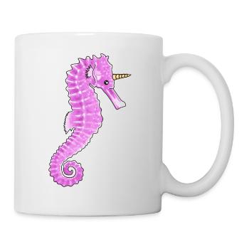 Seahorse pink sea coral reef illustration - Mug - white - Right