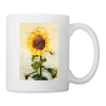 Tournesol à l'aquarelle - Mug blanc - blanc - Droite