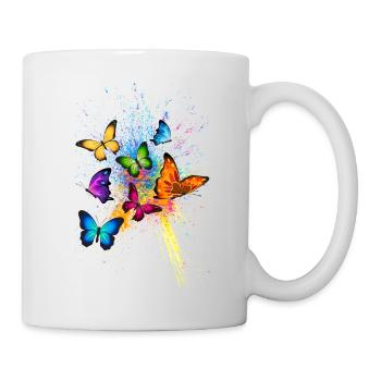 Schmetterling Butterfly Tier Animal Color Splash - Mug - white - Right