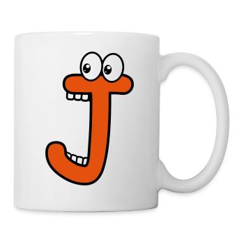 J - letter J with eyes 👀 - Mug - white - Right