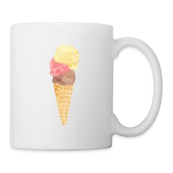 Lustiges Eis Design | Sommer T-Shirt | Ice Cream - Tasse - Weiß - Rechts