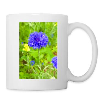 bluebottle also cornflower Kornblume Zyane - Tasse - Weiß - Rechts