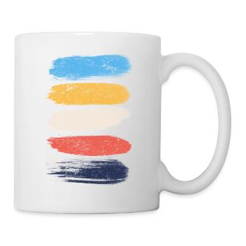 Vintage Pinselstriche Farben grunge - Tasse - Weiß - Rechts