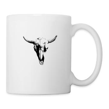 skull skull bull head bones - Mug - white - Right