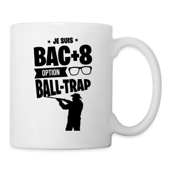 BAC+8 BALL-TRAP idée cadeau humour drôle sport tir - Mug blanc - blanc - Droite