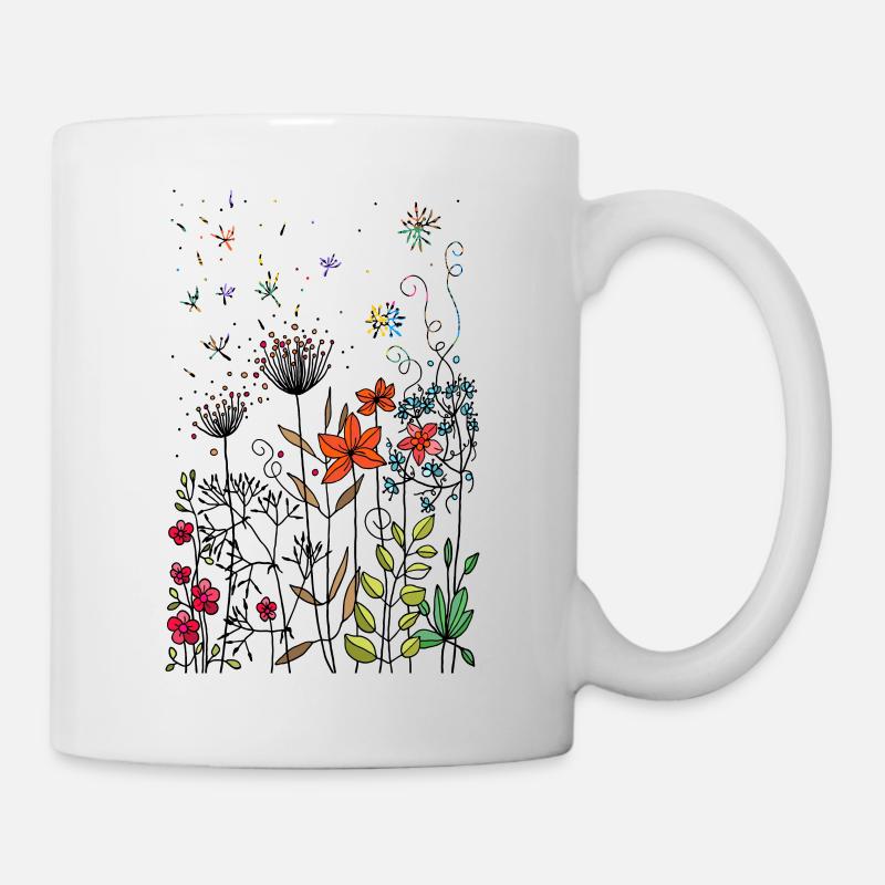 Fleurs - Mug blanc - blanc