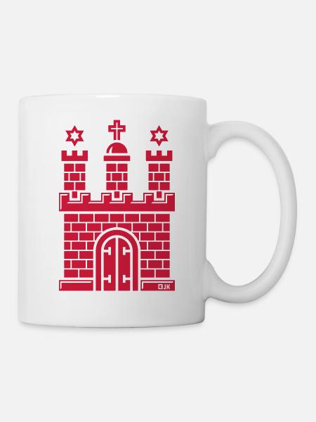 Hamburg Wappen (Freie Hansestadt / Tor Zur Welt) - Tasse - Weiß