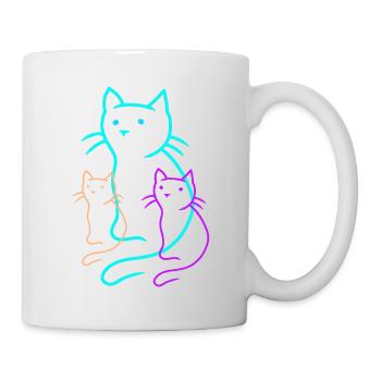 Cats Family Mama Children Kitten Baby Meow - Mug - white - Right