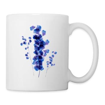 Delphinium Aquarellblume - Tasse - Weiß - Rechts
