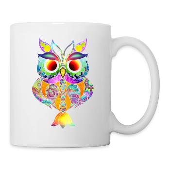 Owl abstract colorful - Mug - white - Right