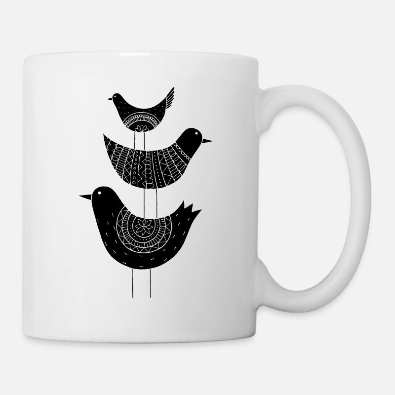 3 oiseaux - Mug blanc - blanc