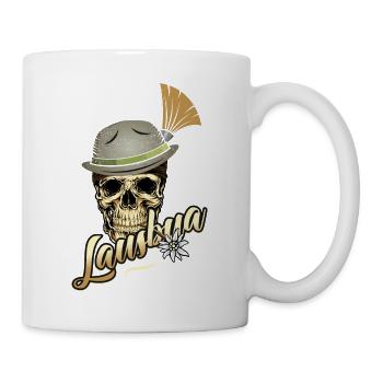 Lausbua Totenkopf Bayern Bayrischer Bua Lederhose - Tasse - Weiß - Rechts