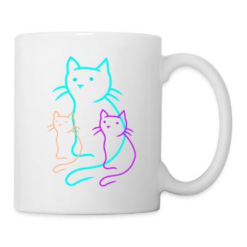 Chats Chats Chatons Animaux de compagnie Enfants Chat domestique - Mug blanc - blanc - Droite
