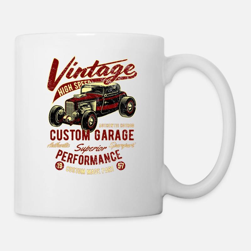 Vintage high speed rockabilly hot rod - Mug - white