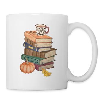 Livres Amour Pile de Livres Lecture Hygge Automnale - Mug blanc - blanc - Droite