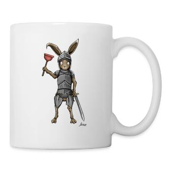 Funny medieval Rabbit in Armor - Tasse - Weiß - Rechts