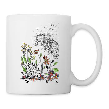 Blumen - Tasse - Weiß - Rechts