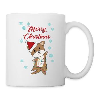 joyeux noël chien neige hiver chiot Wauwau - Mug blanc - blanc - Droite