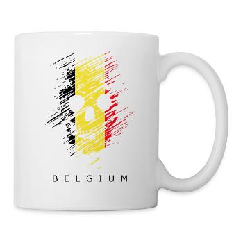 Crâne de drapeau belge crâne de drapeau belge - Mug blanc - blanc - Droite