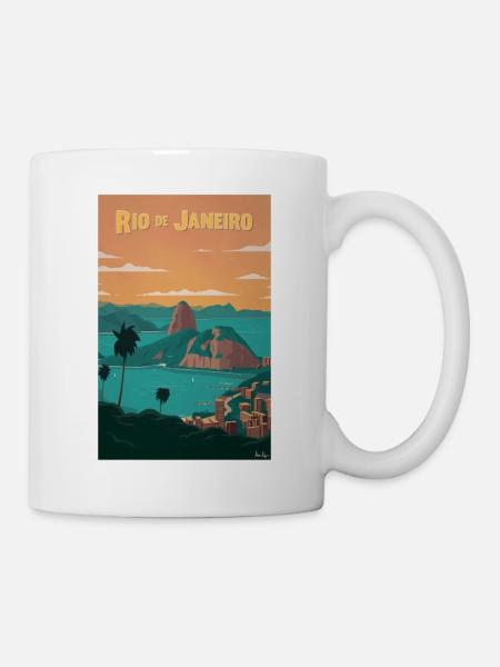 RIO DE JANEIRO, Affiche Vintage - Mug blanc - blanc