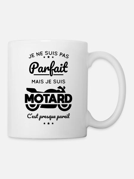 Pas parfait mais motard c'est presque pareil - Mug blanc - blanc