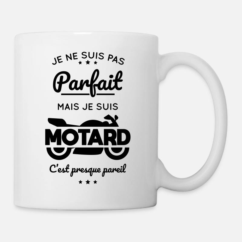 Pas parfait mais motard c'est presque pareil - Mug blanc - blanc