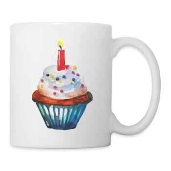 Birthday cupcake candle - Mug - white - Right