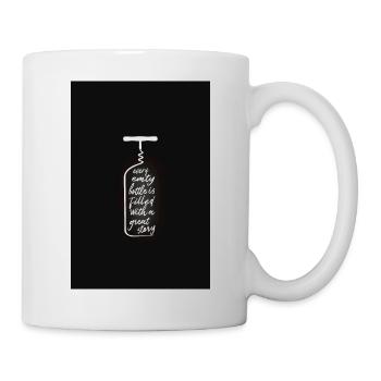 Wein, Weinflasche, Story - Tasse - Weiß - Rechts